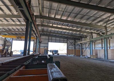 Exco inside the building showing roof