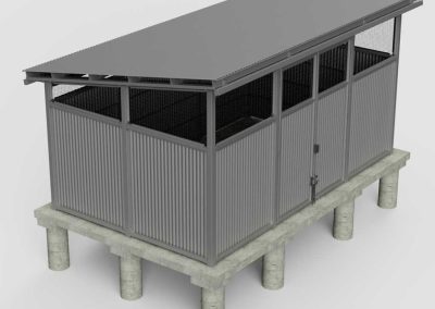 Garbage Enclosure with steel siding